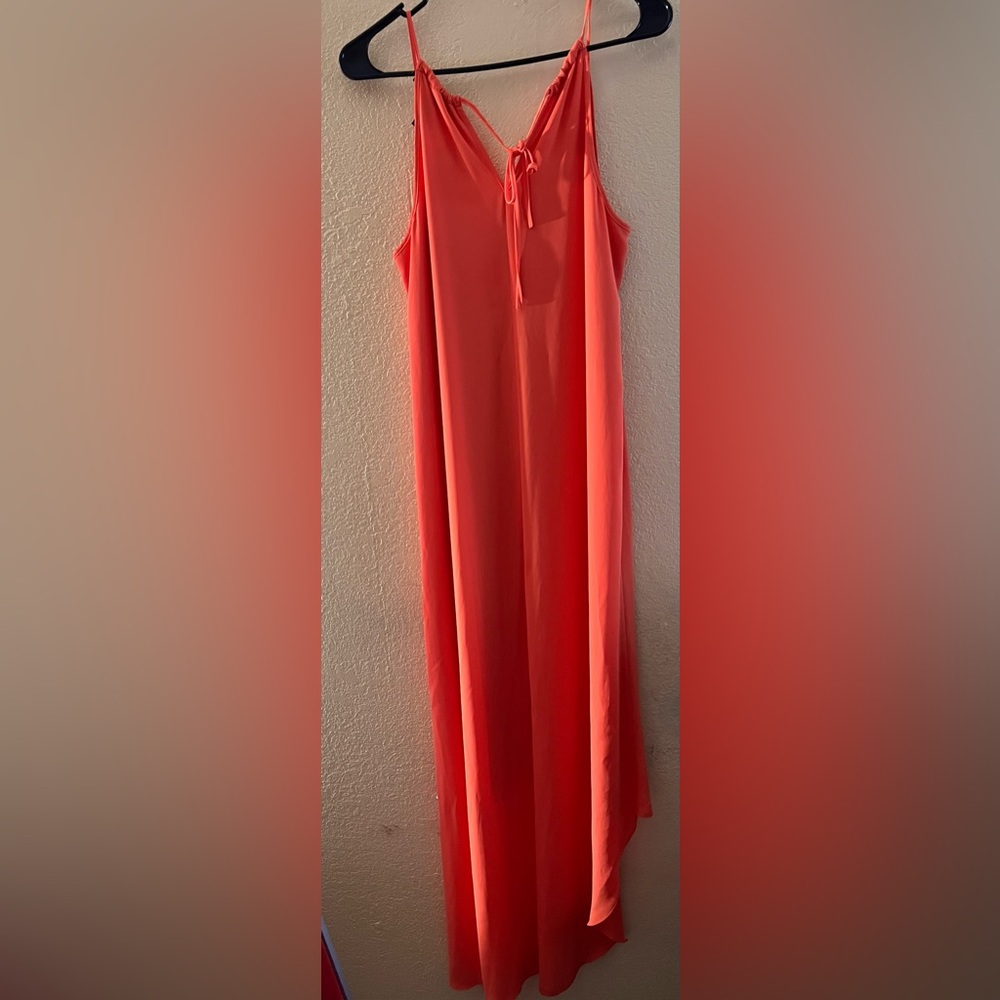 BCBGMaxAzria Vibrant Coral High Low Dress